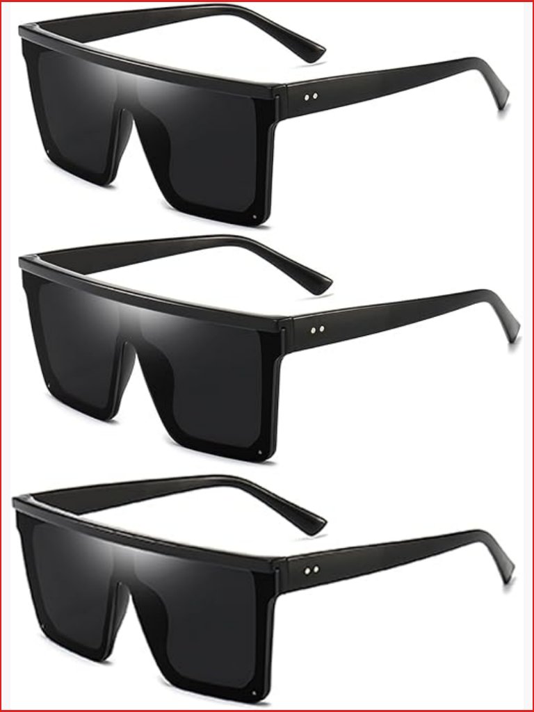 Oversized Square Flat Top Sunglasses Uv400 Protection